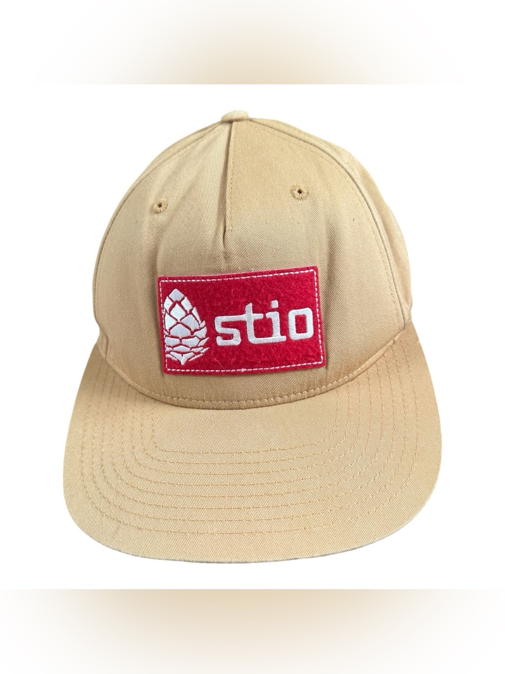 Stio Hat Tan Cap with Red Patch Logo SnapBack